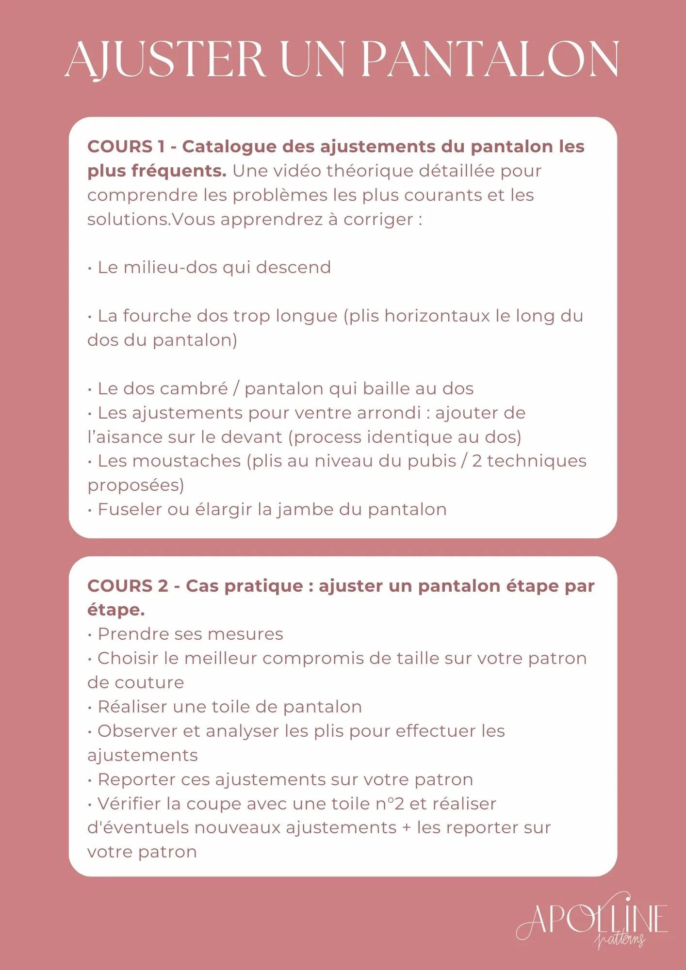 Product image of Ajustements du pantalon : le cours complet